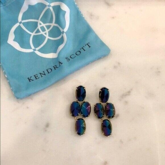 Kendra Scott Steph Iridescent Black Earrings